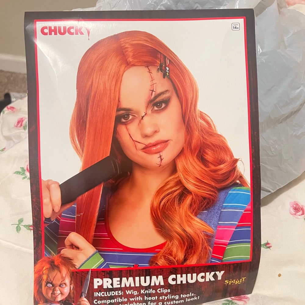 Premium Chucky Wig with Rainbow Stripes